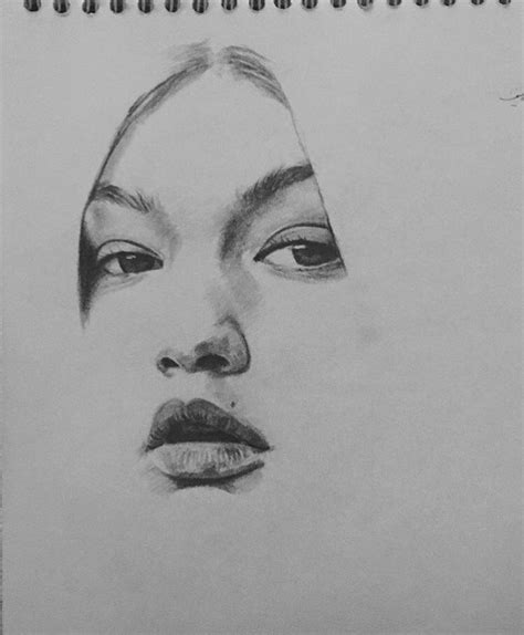 Gigi Hadid Drawing Pencilportrait Drawing — Gigi Hadid Portrait