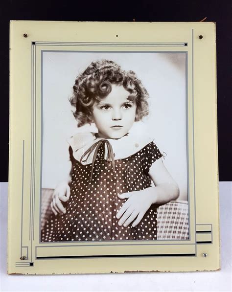 Shirley Temple Cream Silver 10 X 12 Art Deco Reverse Painted Picture