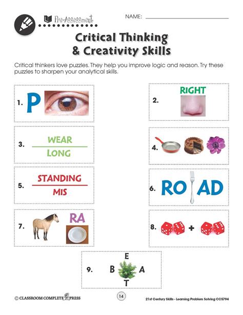 21st Century Skills Learning Problem Solving Critical Thinking