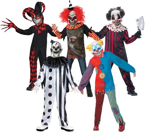 Scary Clowns Boys Fancy Dress Halloween Horror Joker