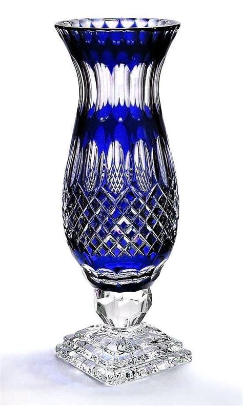 Colored Crystal Vases Blue Glass Vase Crystal Vases Blue Glassware