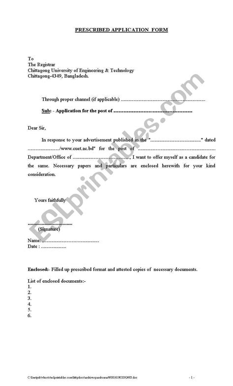 Check spelling or type a new query. English worksheets: Cover Letter