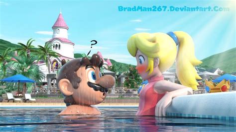 Mario And Peach Poolside Passion By Bradman267 On Deviantart Mario