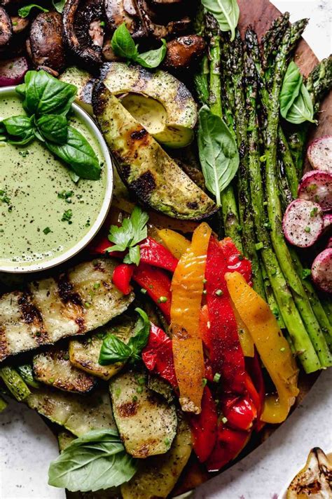 Easy Vegan Grilled Vegetable Platter Recipe With Cashew Goddess Sauce