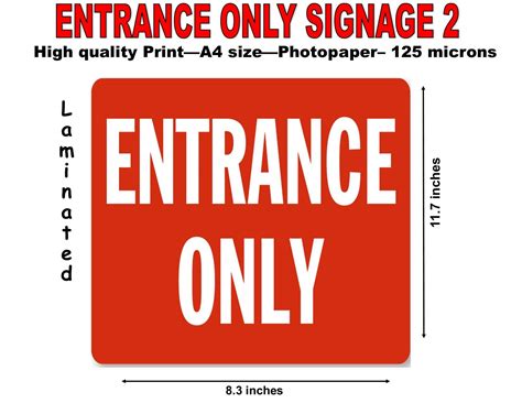 Entrance Only Laminated Signage Lazada Ph