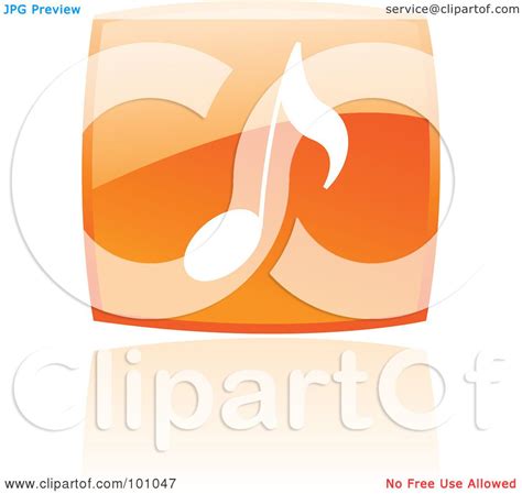Royalty Free Rf Clipart Illustration Of A Square Orange Music Note