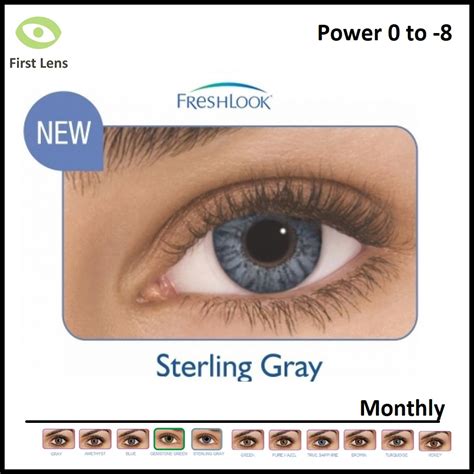 These gray monthly disposable contact lenses are suitable for dark and light eyes. Freshlook Colorblends Sterling Grey Color Lenses (2 Lens ...