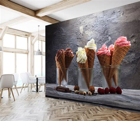 Customize Wall Mural Walnut Ice Cream Ice Cream Wall Art Ice Cream