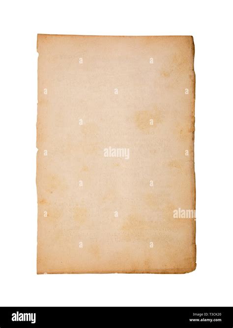 Old And Dirty Sheet Of Paper Isolated On White Background With Clipping