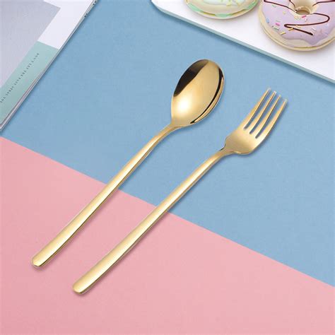 Gold Spoon And Fork Set