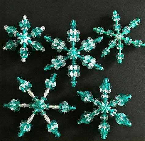 Pin On Vintage Snowflake Craft Bead Ornaments