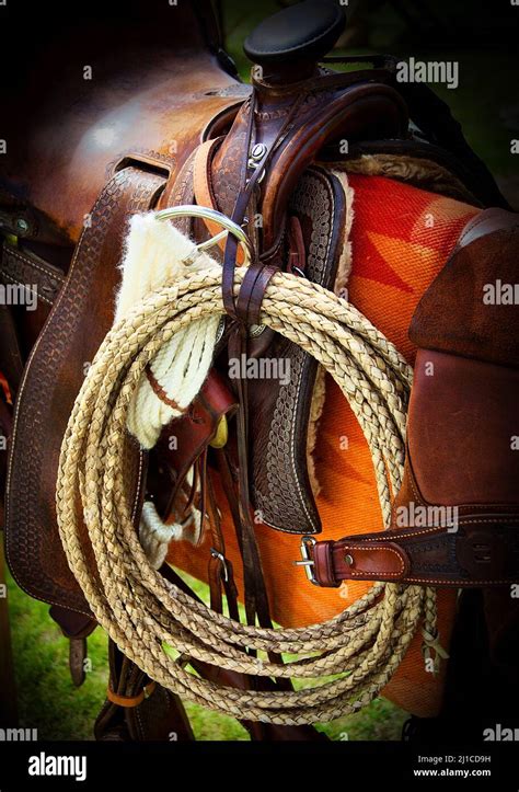 Usa Cowboy Saddle Stock Photo Alamy