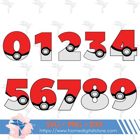 Pokeball Numbers Svg Png Dxf