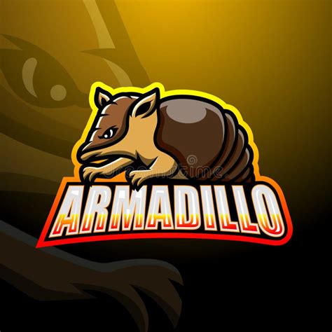 Armadillo Mascot Esport Logotyp Vektor Illustrationer Illustration Av