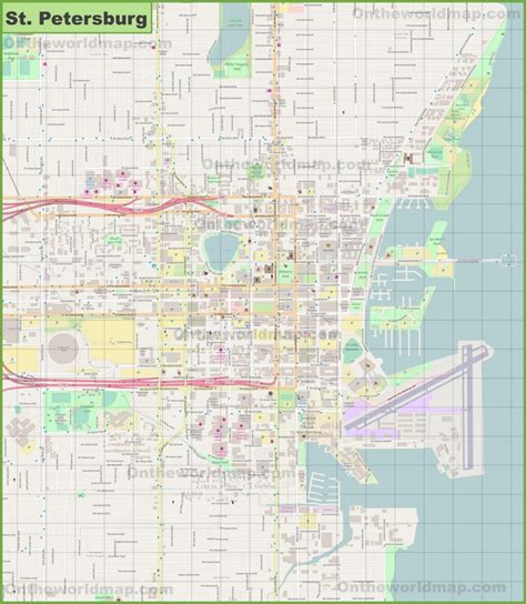 Detailed Map Of Downtown St Petersburg