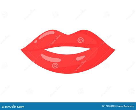 parted shiny female lips in red lipstick stock vector illustration of shiny model 171003865