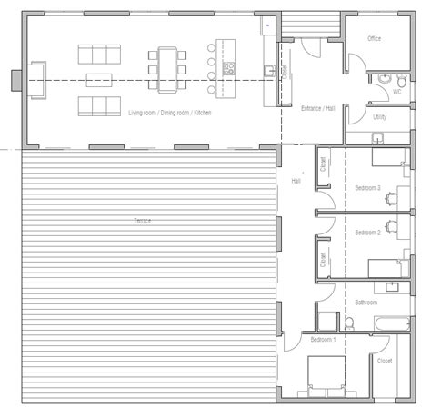 How can you interpret the mysterious language of house plans? Small House CH303 | L shaped house plans, Container house ...