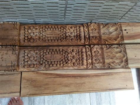 Javanese Old Teak Wood Carving Door With Frame 300x270cm Etsy