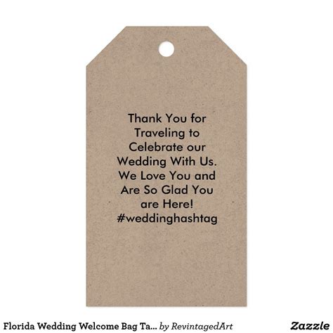 Florida Wedding Welcome Bag Tags For Hotel Guests Zazzle Wedding