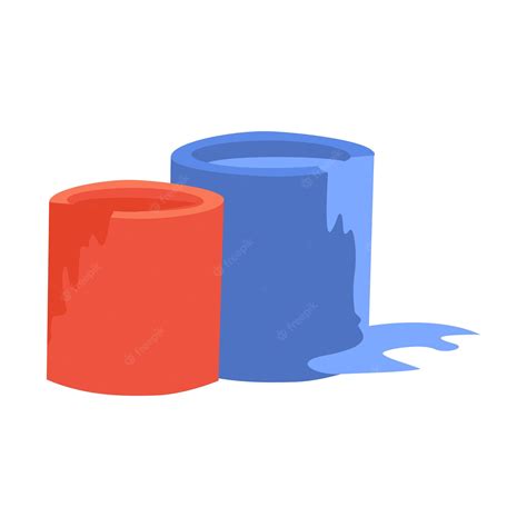 Premium Vector Blue And Red Paint Bucket On White Background Vector