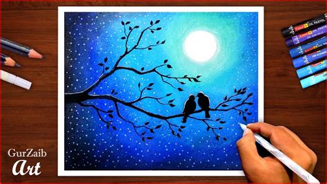 Moon Scenery Drawing Easy How To Draw Easy Scenery Drawing Simple
