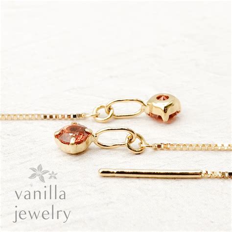 vanilla jewelry nude ヌード カシミリンガーネット 0 1ct K18ピアス 7724 vanilla