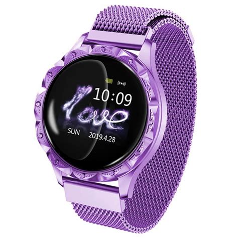 Womens Waterproof Bluetooth Smart Watch D18 Purple