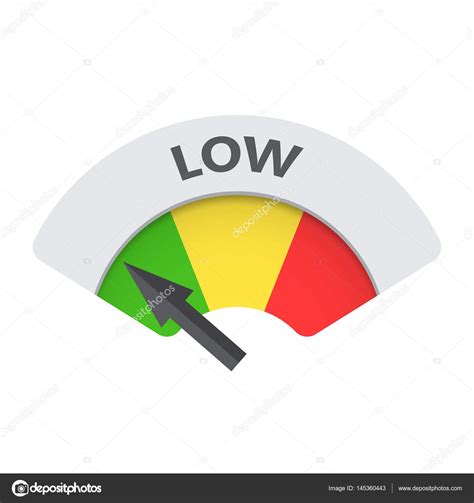 Low Level Risk Gauge Vector Icon Low Fuel Illustration On White