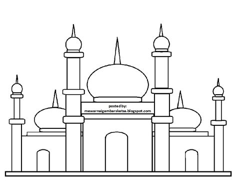 Mewarnai Gambar Mewarnai Gambar Sketsa Masjid 33