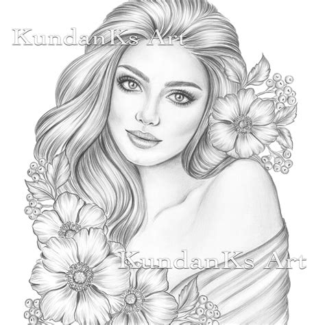 Rose Adult Coloring Pages Free Printable Templates