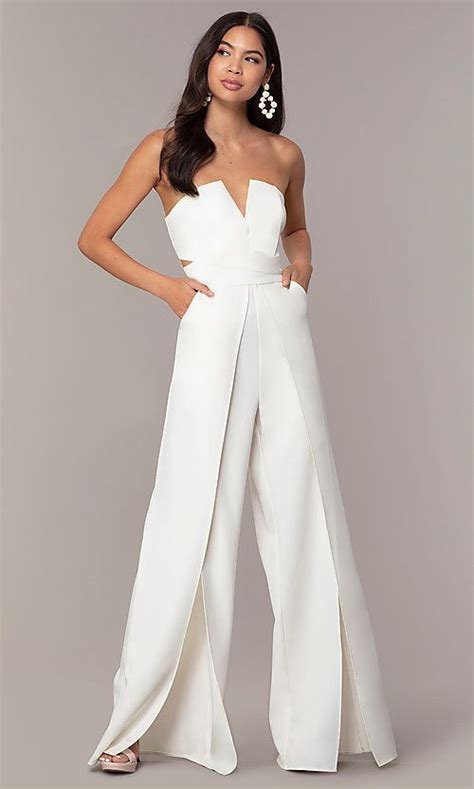 strapless v neck jumpsuit with wide wrap legs fancy jumpsuit jumpsuit elegant long jumpsuits
