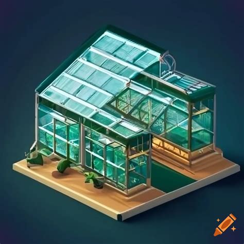 Isometric Space Greenhouse Illustration