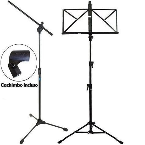 Kit Pedestal Microfone Girafa Tps Ask C Cachimb Partitura Submarino