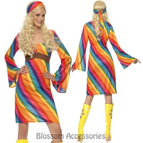 Cl204 Rainbow Hippie 1960s Disco 1970s Retro Groovy Go Go Dance Party