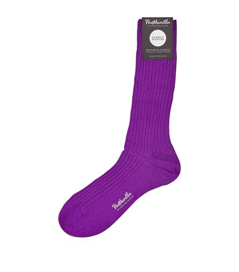 Mens Pantherella Purple Danvers Ribbed Socks Harrods Uk