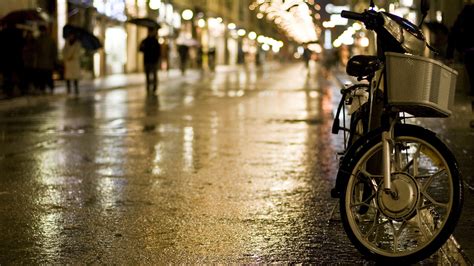 Best Desktop Wallpaper Of Night City Rain Image Of Bike 1920×1080 Px