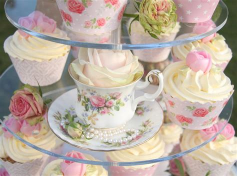 Life Is What You Bake It Vintage Cake Cupcakes And Tea Cups