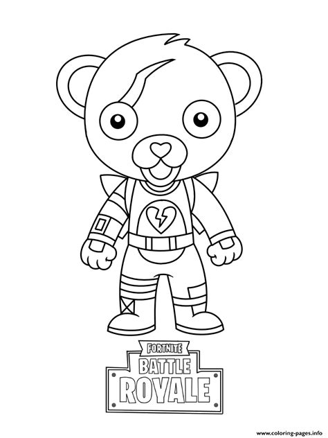 cute mini cuddle team leader fortnite coloring pages printable