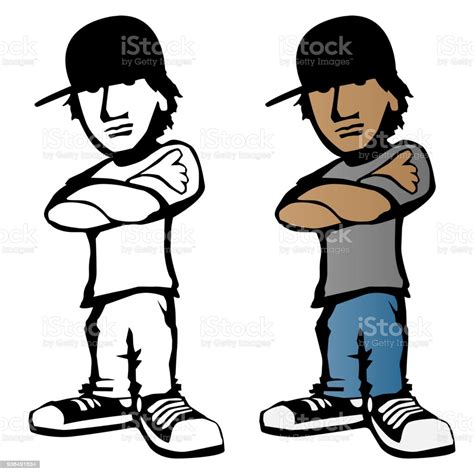 Cool Young Male Cartoon Character Vector Illustration