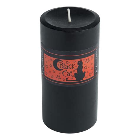 Black Cat Large Wide Pillar Candle Mystery Arts Online Store