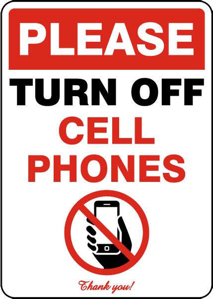 Please Turn Off Cell Phones Sign Claim Your 10 Discount