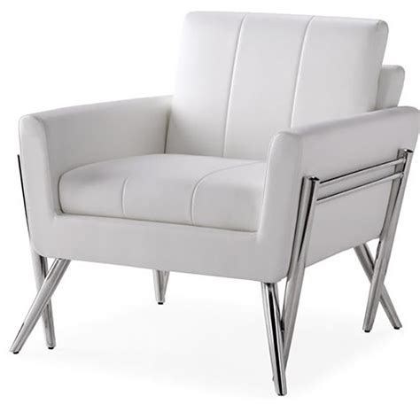 Ava In White Leather Accent Chair Ac780 Elite Furniture Rental