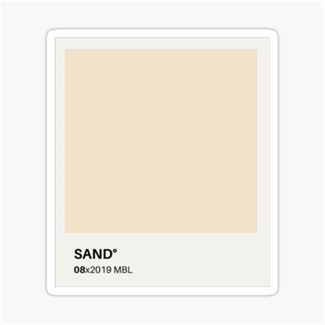 Sand Pantone Card Style Sticker Sticker By Milkybeigesand Redbubble