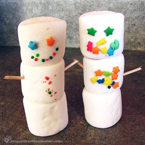 Marshmallow Snowman Crafts For Kids