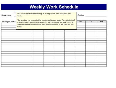 About a particular scheduled task in case you have forgotten. Weekly Work Schedule Template | Work Schedule Template Weekly