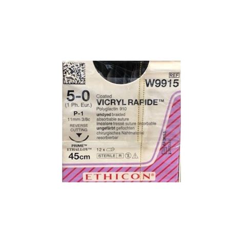 Johnson And Johnson Ethicon Vicryl Rapide W9915 Box 12 Bf