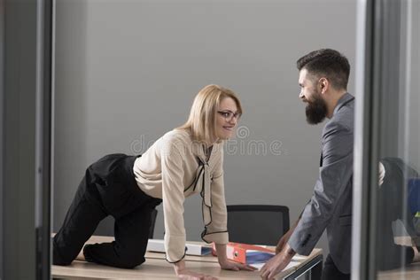 Sexual Flirt At Work Secretary Seduce Boss In Office Businesswoman On