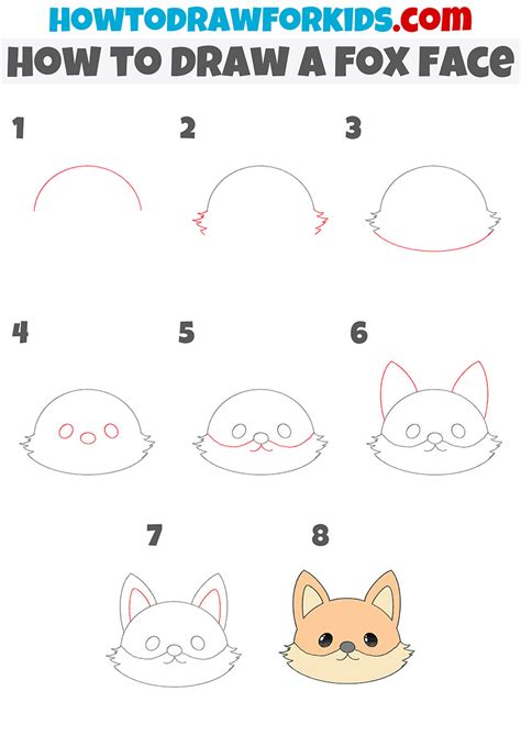 How To Draw A Fox Face Easy Drawing Tutorial For Kids