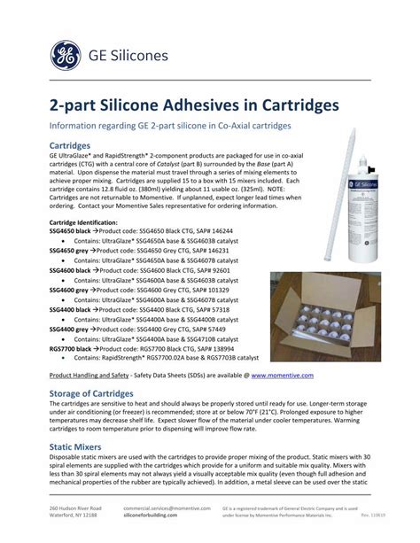 Pdf Part Silicone Adhesives In Cartridges Product Handling And