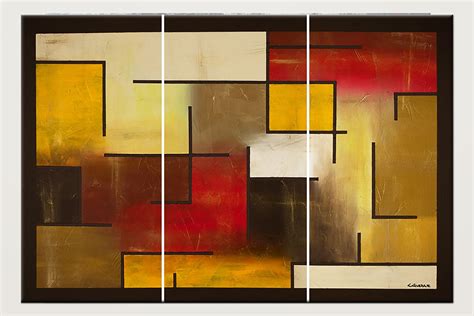 Abstract Geometric Set Of Paintings On Canvas Br